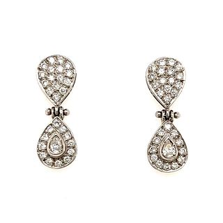 18k Diamond Dangle Earrings 