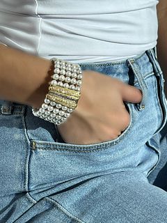 18k Diamond Pearl Bracelet 