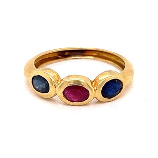 18k Ruby Sapphire Ring