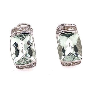 18k Topaz Diamond Earrings