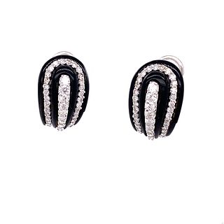 18k Onyx Diamond Earrings