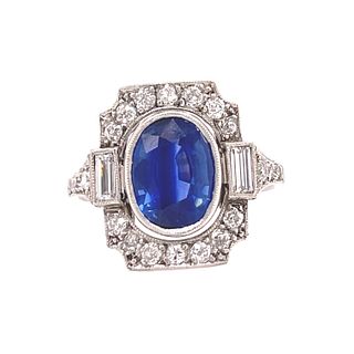 BE MINE Platinum Diamond Blue Sapphire Ring 