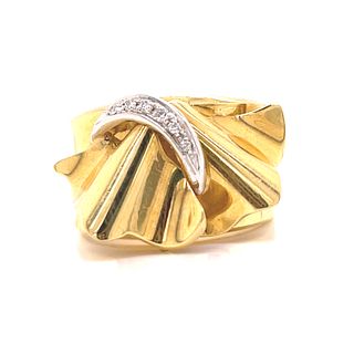 BE MINE Retro 18k Diamond Knot Ring 