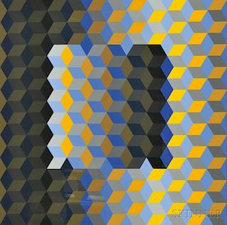 Victor Vasarely (Hungarian/French, 1906-1997)      Hommage à l'Hexagone