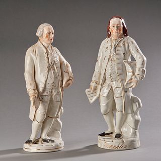 Large Staffordshire Figures Of Washington & Franklin