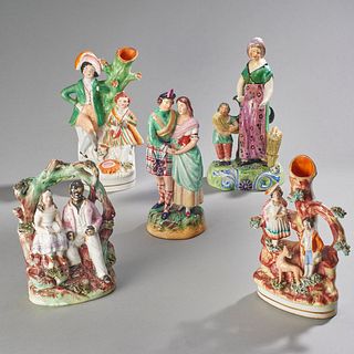 Lot Of 8 Staffordshire Pearlware Figures