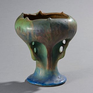 Art Nouveau Amphora, Austria Footed Art Pottery Vase