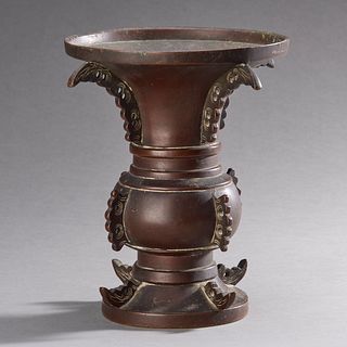 Chinese Zun Form Bronze Vessel