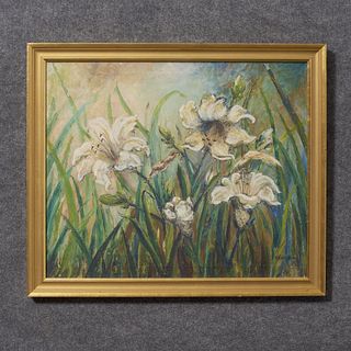Goldie Lipson, Oil On Canvas Of Lilies