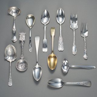 Group Of 12  Silver Serving Pieces Including Tiffany &