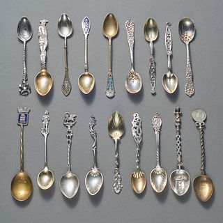 Group Of 18 Souvenir Spoons