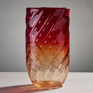 Large Murano Blown Bubble Art Glass Vase