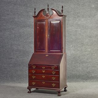 18th Century Chippendale Cherry Bookcase Secretary
