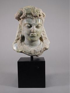 Attractive Carved Stone Life Size Bust Of A Goddess,