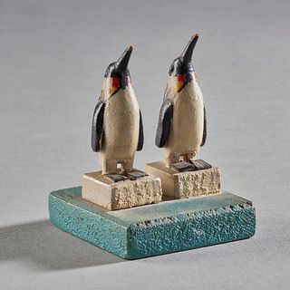 Charles Hart Miniature Carved Wooden Emperor Penguins