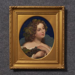 Late 19th Century Oil On Canvas Portrait Of Young Girl