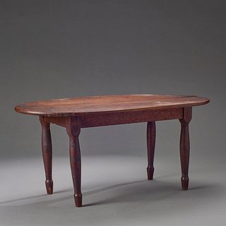 Miniature  Walnut Dining Table Having An Oval Top