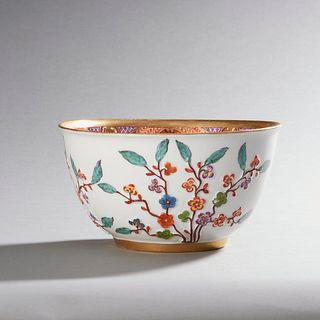 Rare Meissen Porcelain Bowl With High Relief Floral