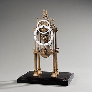 Brass Cathedral Skeleton Clock