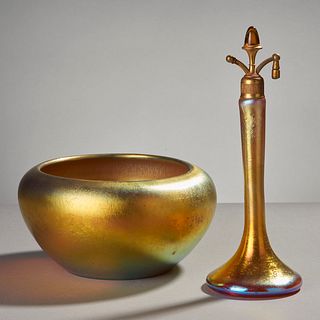 Aurene Art Glass Perfume Atomizer & Bowl