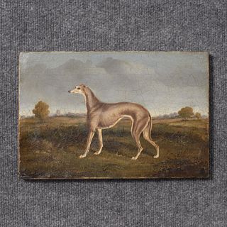 Fine Oil On Canvas Of A Whippet Greyhound Love Knot
