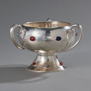 Jay Richard Attenborough Sterling & Jeweled Loving Cup