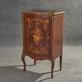 Marquetry Bow Front Music Cabinet