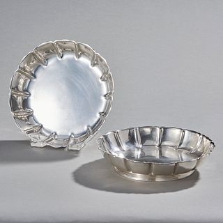 Pair Of Sterling Silver Footed Serving Bowls