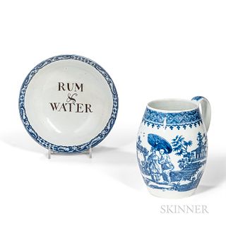 Blue Transfer Rum & Water Bowl and Mug