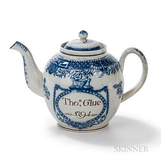 Blue Transfer Commemorative Teapot