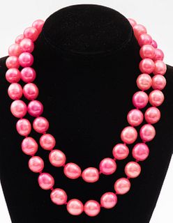 Chanel Oversized Pink Freshwater Pearl Necklace