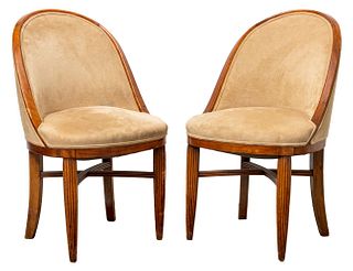 Ruhlmann Manner Art Deco Slipper Chairs, Pr