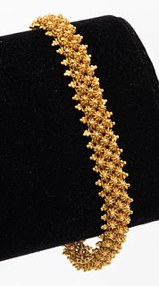 Vintage Chinese 24K Gold Granulated Bracelet