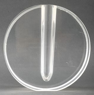 Post-Modern Lucite Disc Shape Vase