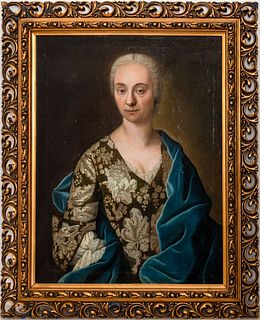 German School Portrait of Woman Oil on Canvas