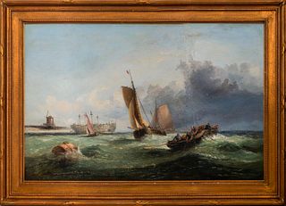 Continental School Maritime Painting Oil on Canvas