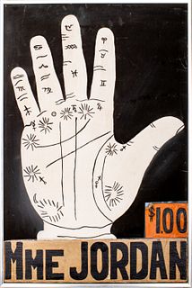 "Mme. Jordan Palm Reader-Trade Sign" Folk Art