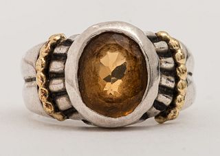 Lagos Inspired Silver / 18K Gold Citrine Ring