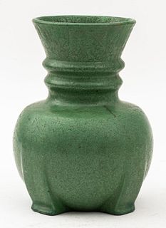 Arts & Crafts Matte Green Pottery Vase