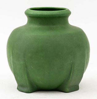 Arts & Crafts Owens Pottery Matte Green Vessel