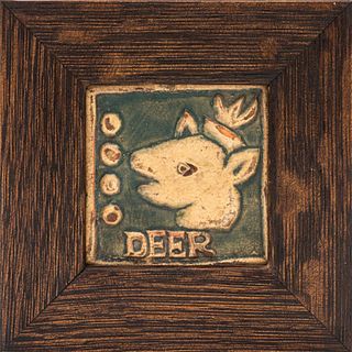 Arts & Crafts Pottery Deer Tile