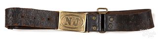 Indian Wars, New Jersey leather belt and buckle