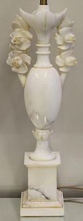 Carved Marble Table Lamp.