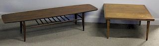 Midcentury Coffee Table Lot Including Surfboard