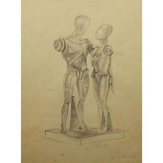 Giorgio De Chirico  (1888 - 1978) Pencil/Paper