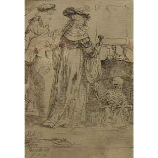 Rembrandt Van Rijn  (1606 - 1669) Etching