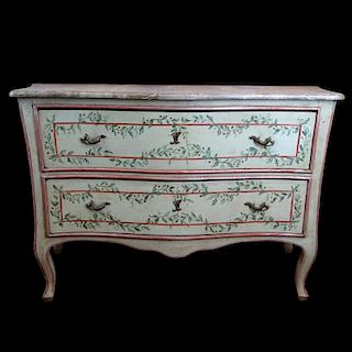 Mid 20th Century Italian, painted 2 drawer commode