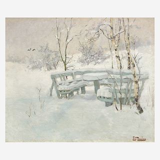 Frits Thaulow (Norwegian, 1847?1906) Winter Mantle (Hamburg)