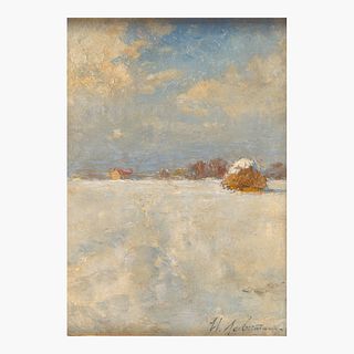 Isaak Levitan (Russian, 1860?1900) Lone Haystack in the Snow