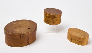 Three Oval and Round Boxes